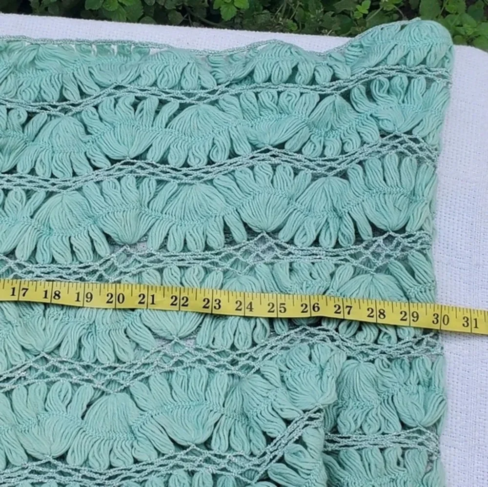 Handmade Aqua green crochet‎ infinity scarf